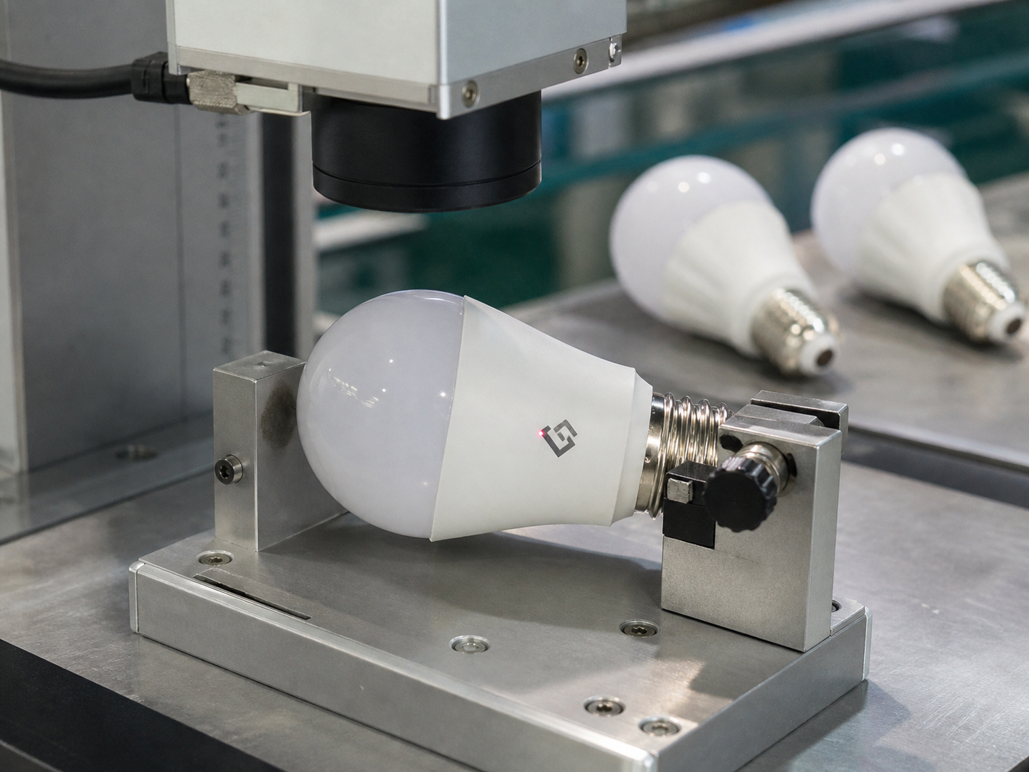 Laser logo marking on LED bulb for OEM private label production