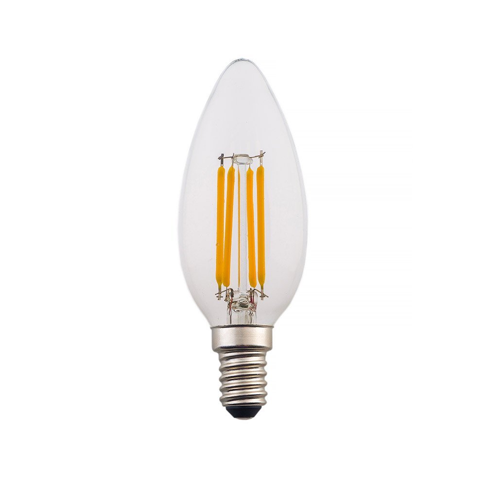 C35 candle LED filament bulb with E14 base