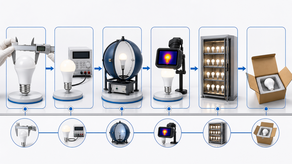 Morebulb Led bulb quality inspection and test area