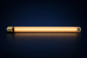 Warm light frosted glass E27 LED tubular bulb