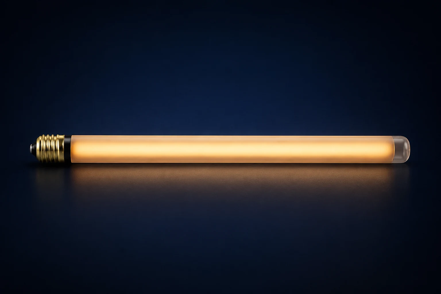 Warm light frosted glass E27 LED tubular bulb