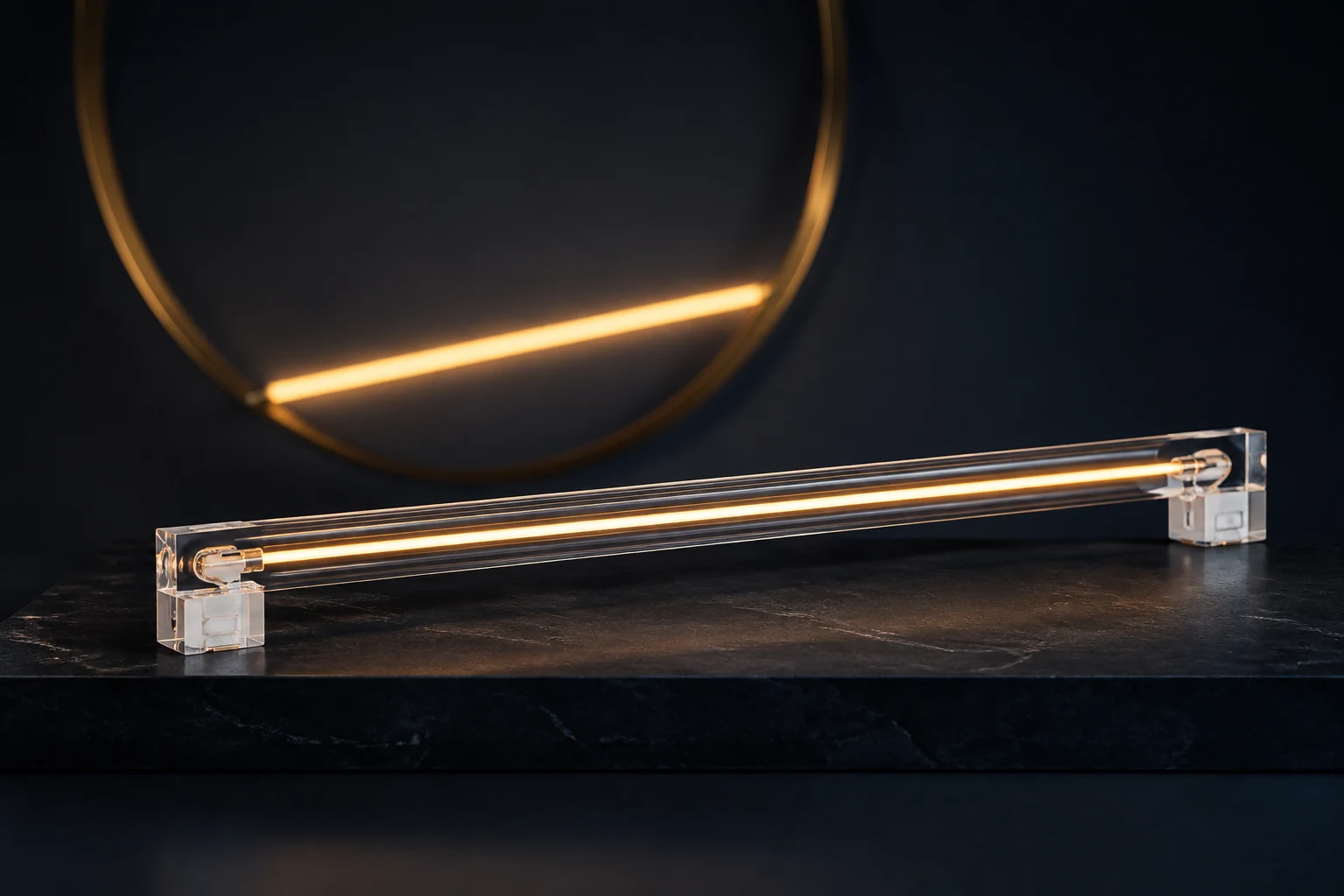 Illuminated glass LED Linestra bulb for decorative lighting fixtures