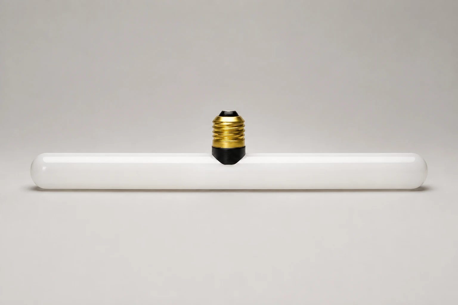 Opal glass E27 LED tubular bulb with central screw base