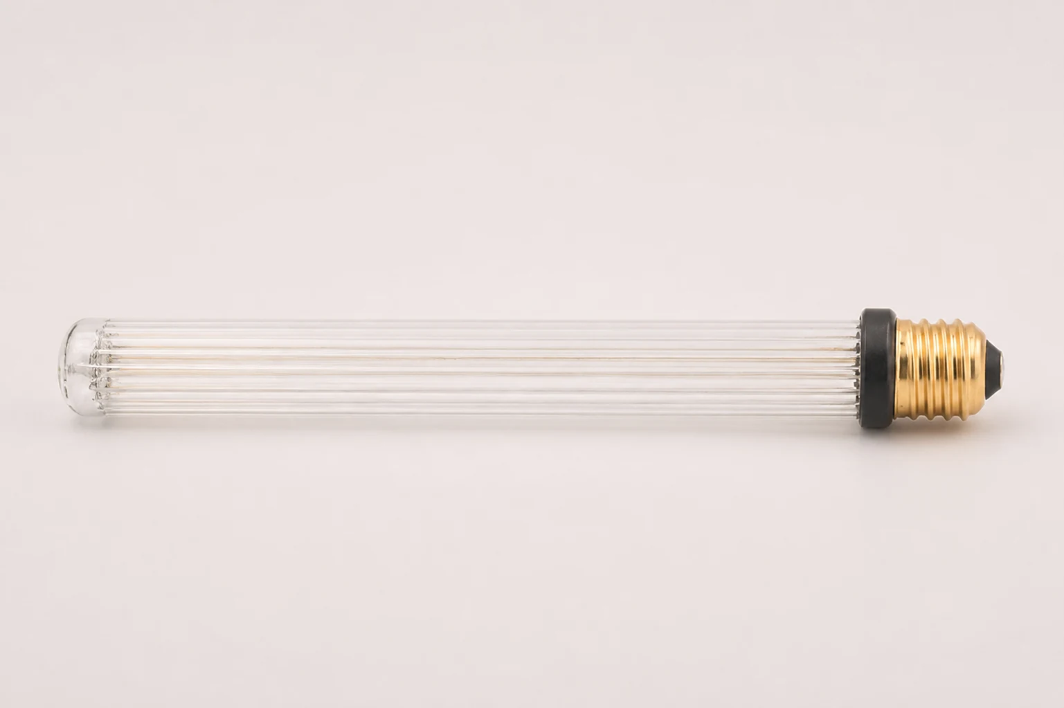 Clear striped glass E27 LED tubular bulb